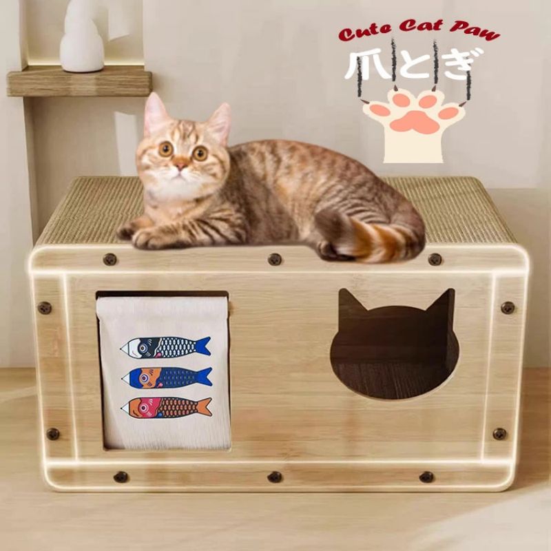【楽天市場】送料無料 猫 爪研ぎ 段ボールハウス キャットハウス 爪とぎ 猫爪研ぎ 猫の爪研ぎ キャット 組立簡単 猫 ペットベッド ダン ...