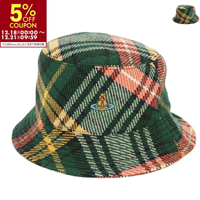 Vivienne Westwood リボン バケットハット 帽子 オーブ> Vivienne Westwood (ヴィヴィアンウエストウッド) オーブロゴ ウール