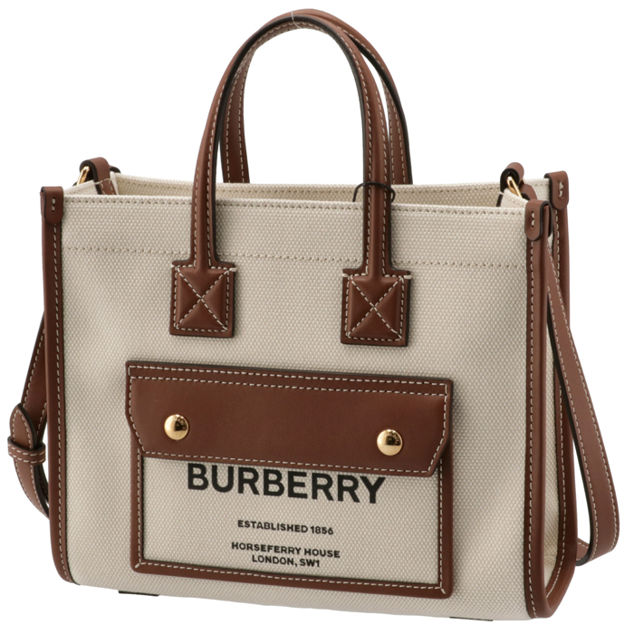 名作-BURBERRY - バーバリー 新作 キャンバスバッグ レザー ミニ