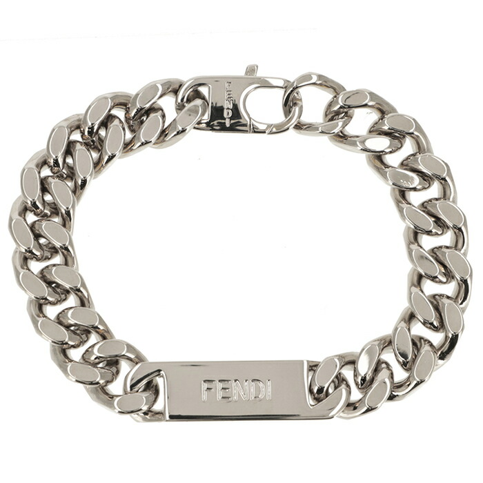 FENDIブレスレット FENDIフェンディ】ロゴ シルバーカラー チェーン ブレスレット