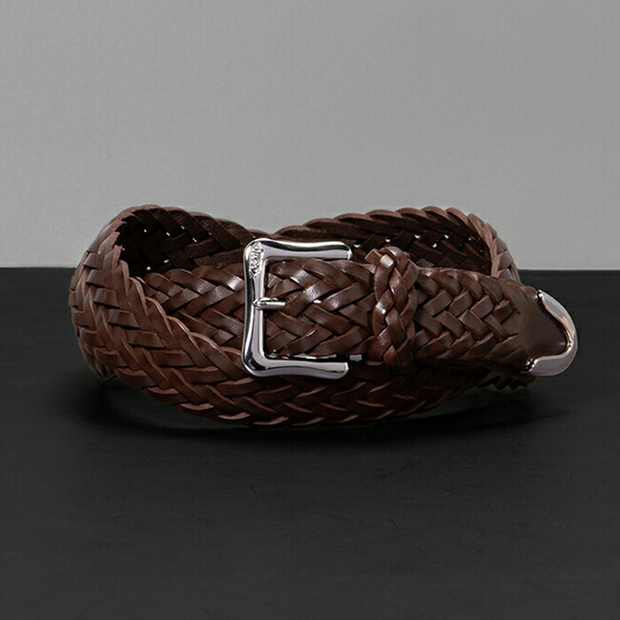 【新品未使用】 J&M Davidson メッシュベルト 25mm 茶 J&M Davidson DAVIDSON ベルト ENVELPE BUCKLE TIP END 25MM BENT-0TP