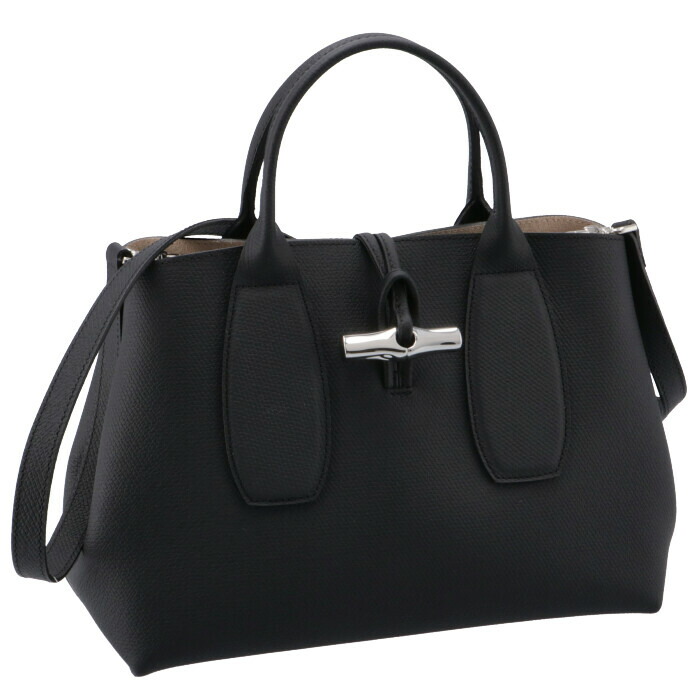 楽天市場 ロンシャン Longchamp ショルダーバッグ ロゾ Roseau トップハンドルバッグ M ブラック Hpn 001 母の日 アメイジングサーカス