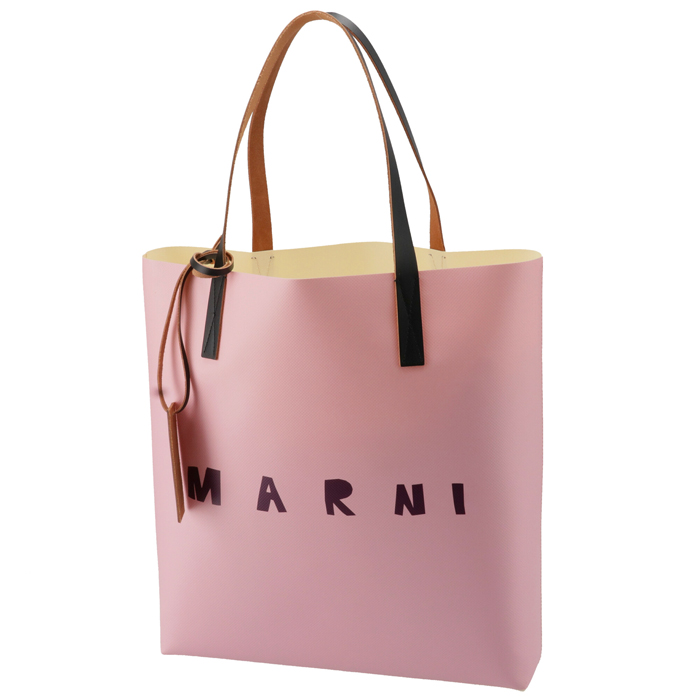 【楽天市場】マルニ MARNI ロゴ トートバッグ PVCショッピングバッグ ピンク系 SHMPQ10A06 P3660 LOC03【21WS