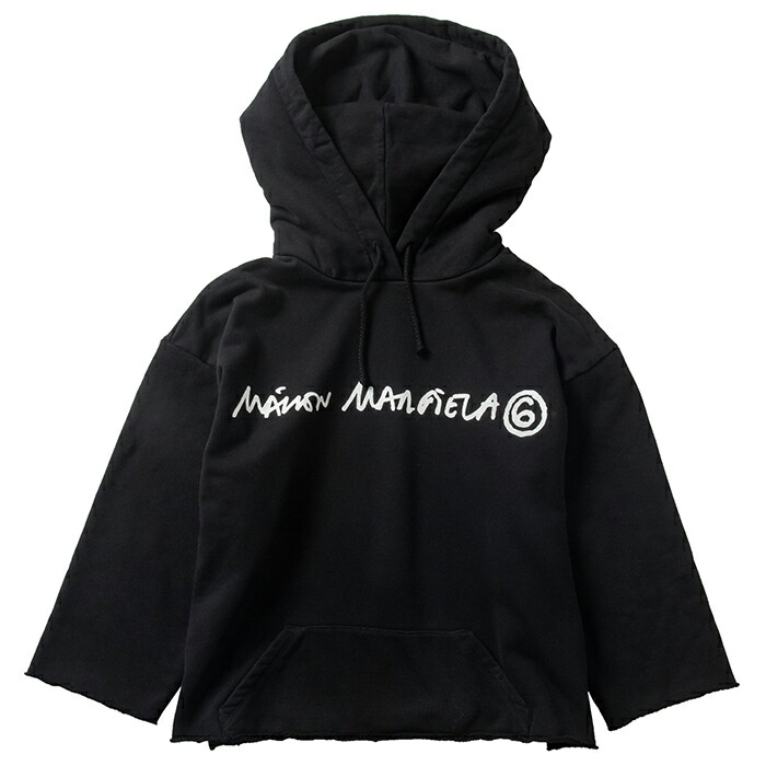 エム エム シックス 人家 マルジェラ Mm6 Maison Margiela 21年中春夏期新作 汗水tシャツ パーカー ロゴ クロップド フーディ ネグロ S62gu0046 S 900 21ss エム エム シックス メゾン マルジェラ スウェットシャツ パーカー ロゴ クロップド フーディ ブラック