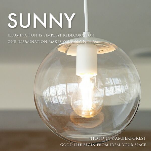 ペンダントランプ 【SUNNY】天井照明 照明器具 1灯タイプ シンプル モダン クリアー デザイン モノトーン ブラック ホワイト インテリア ホテル バー ショップ インテリア