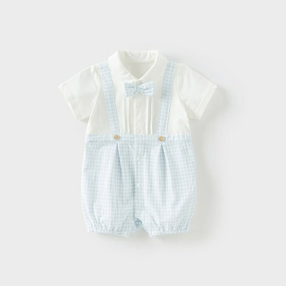 Dave\u0026bella ギンガムロンパース 59糎～90糎 ベビー服 お坊っちゃん ロンパース