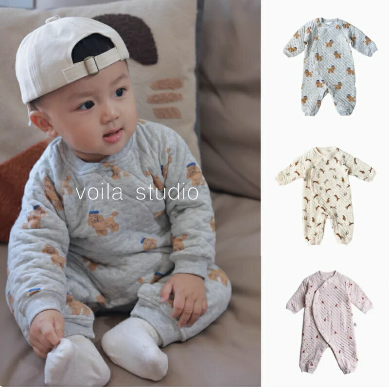 楽天市場】キルティングコットンロンパース 60cm~90cm ベビー アニマル