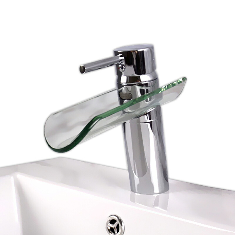【送料無料】洗面手洗器ボウル用瓦形17cmガラス滝混合水栓立栓蛇口 Ambest FS2170 水道 水まわり 蛇口 クロームめっき 多機能 浴室 風呂 洗面手洗 水栓金具 新築 改築 建て替え リフォーム