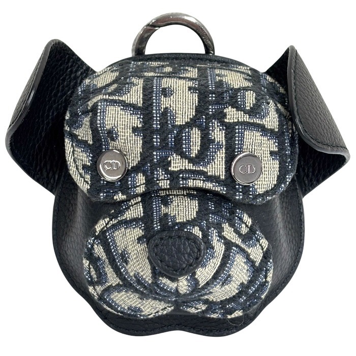A-138 Dior ディオール Bobby イヤフォンケース【 中古 】2ESKH390YKY_H05E ジャカード シルバー金具 ベージュ ブラック【ABランク】｜AMBITION　SHOP　店