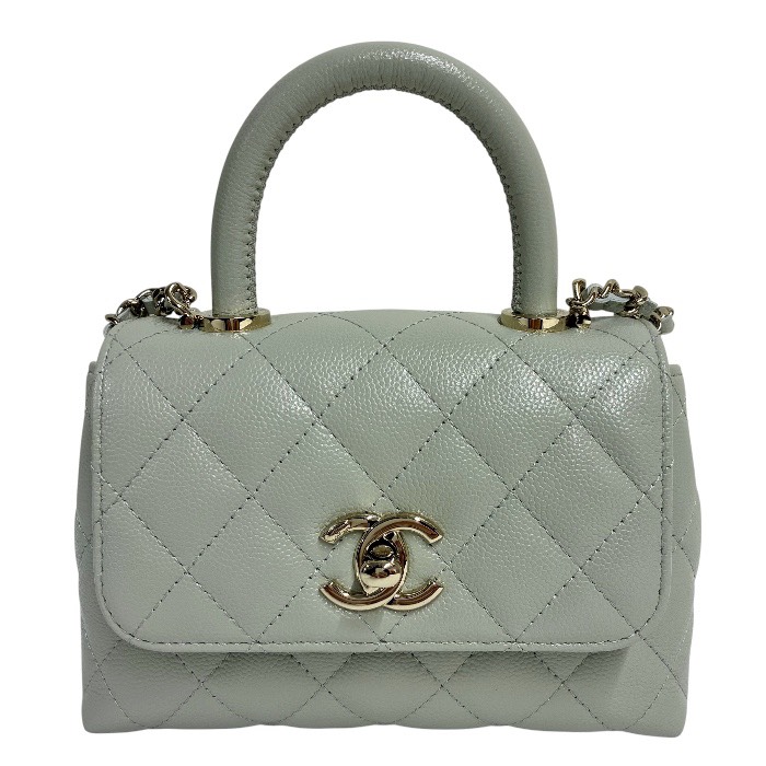 IML-021 CHANEL (シャネル)マトラッセ ココハンドル ミニミニ ハンドバッグ 【中古】AP4244 キャビアスキン ミニ チェーンクラッチ ショルダーバッグ ポシェット レディース 【ABランク】|AMBITION SHOP 店