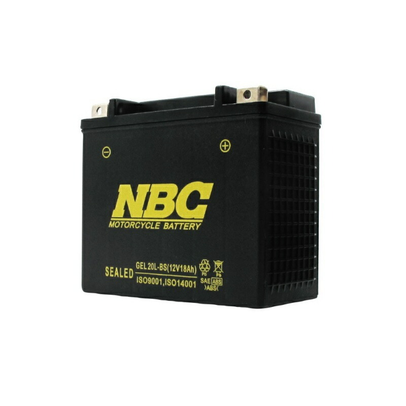 【ランキング受賞！】 GEL20L-BS NBC バイク オートバイ ゲル バッテリー 傾斜搭載可 横置き可能 12月保証 オートバイ YTX20L-BS 送料無料