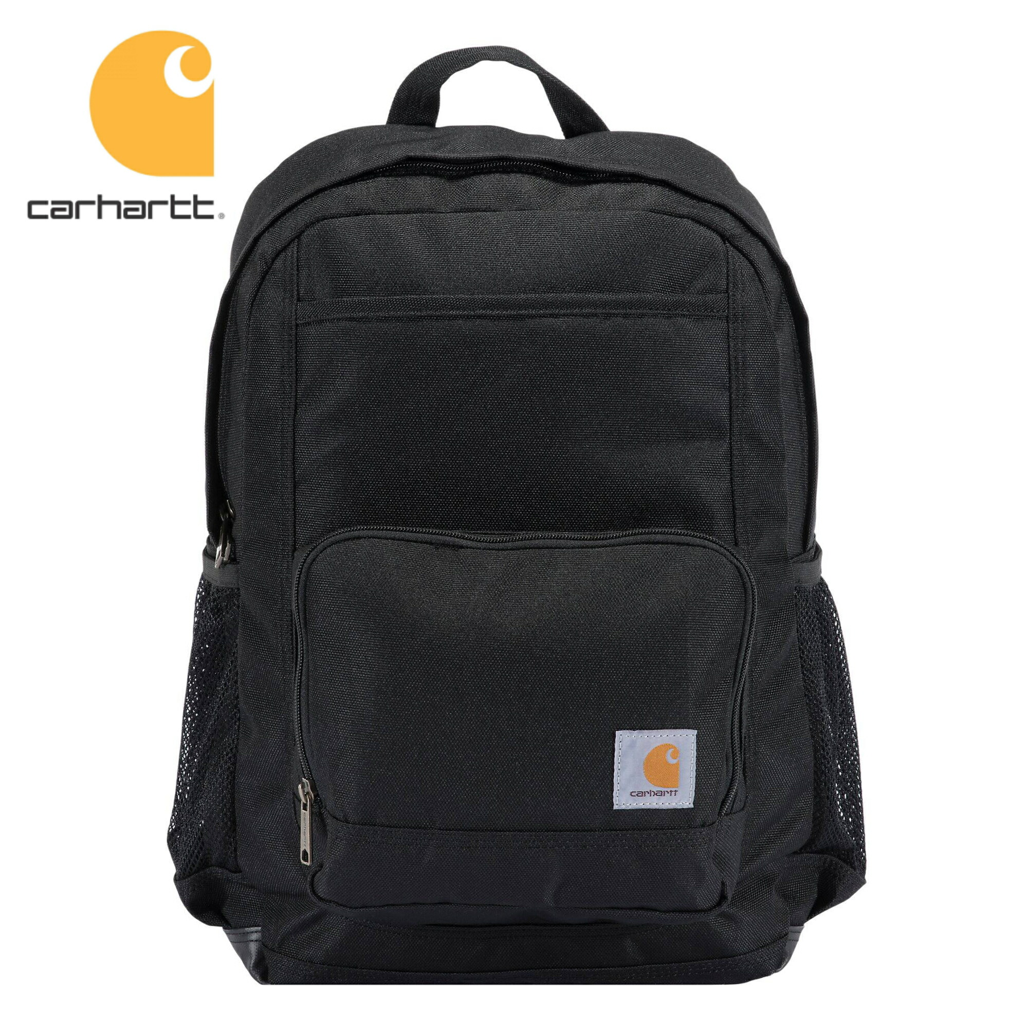 Carhartt 23L SINGLE-COMPARTMENT うしろ側容器に並べる 黒いこと 鞄 黒 BACKPACK Carhartt Black 鉄道車両ハート形 メンズ レディース 男女兼用 表どおり