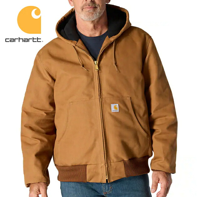 Carhartt J140 LOOSE FIT FIRM DUCK INSULATED FLANNEL-LINED ACTIVE 中綿ジャケット カーハートブラウン JACKET CarharttBrown カーハート