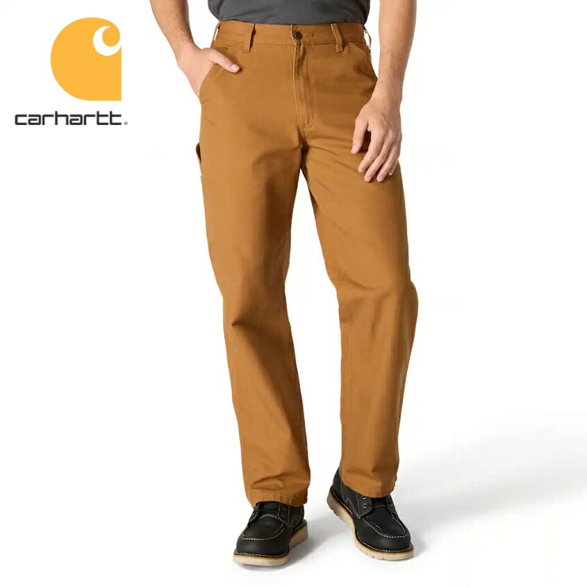 Carhartt LOOSE STRAIGHT WASHED DUCK DUNGAREE 細工物ズボン下 カーハートブラウン WORK PANTS CarharttBrown 鉄道車両ハート型