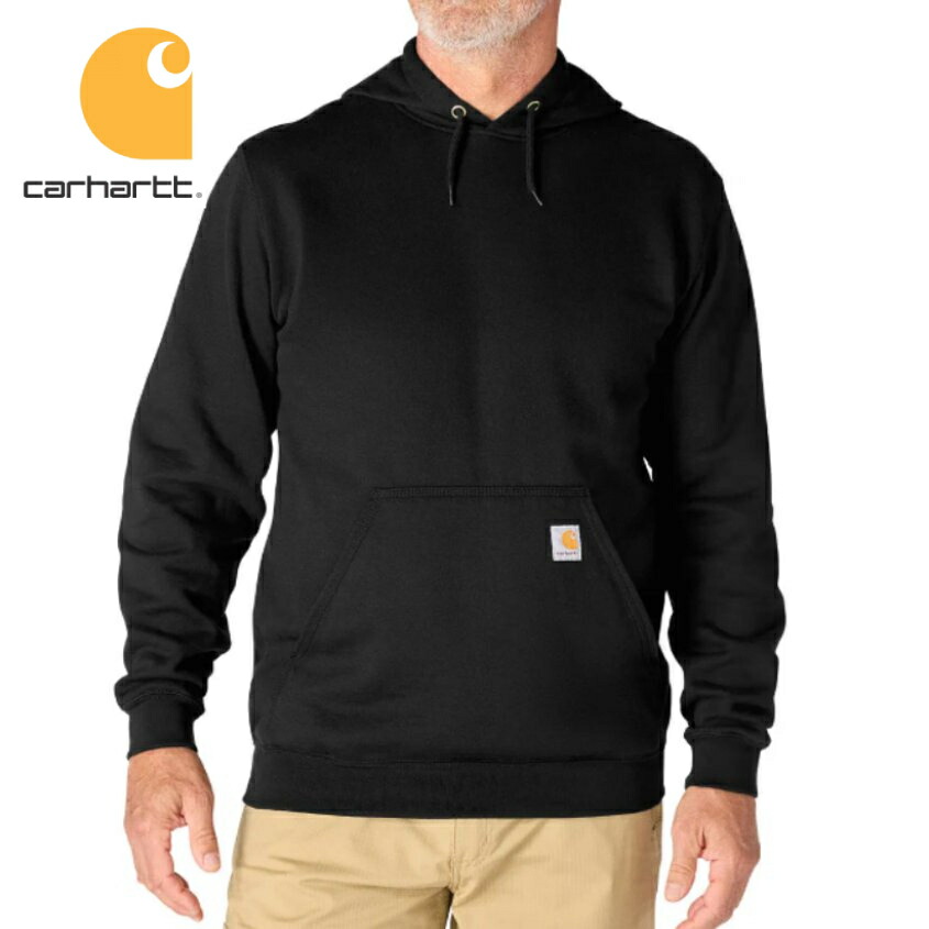 Carhartt LOOSE FIT MIDWEIGHT ティーシャツパーカー フーディー 黒いこと SWEATSHIRT Black 鉄道車両ハート形 パーカー-トップス-メンズファッション