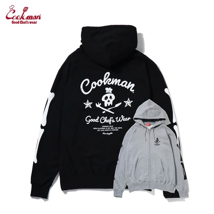COOKMAN クックマン Zip Hoodie Skull ジップフーディー パーカー メンズ レディース 男女兼用|Atomicdope アトミックドープ