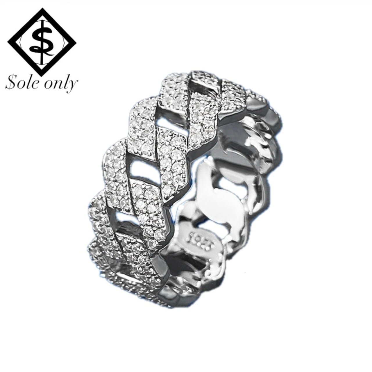 $ole only ソールオンリー S925 Twist Chain Design 輪っか はやりっ子 しろがね色925 Ring Silver