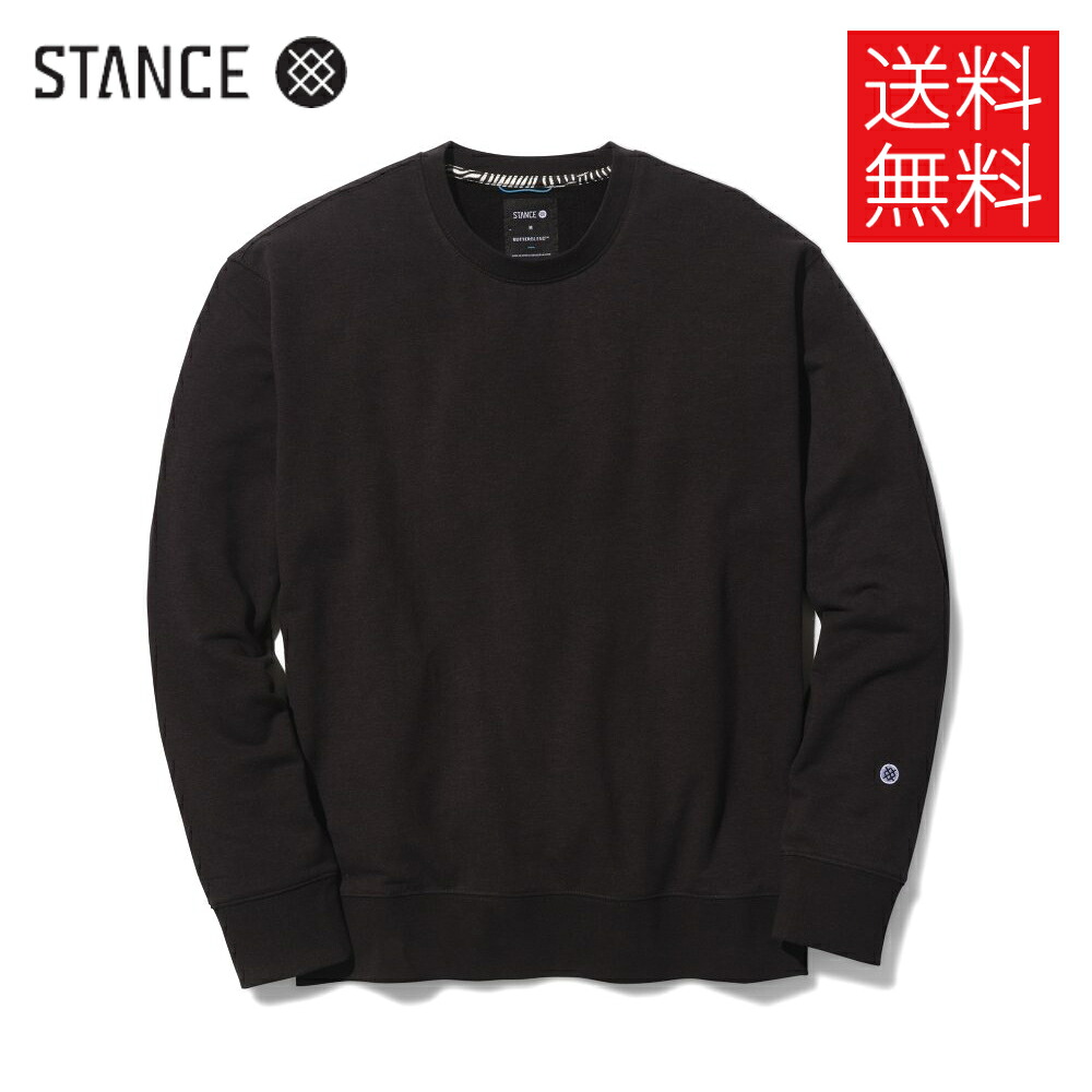 【送料無料】STANCE SHELTER クルーネックスウェット ブラック 黒 無地 CREWNECK SWEAT Black スタンス メンズ レディース 男女兼用