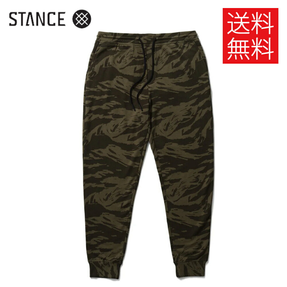 【貨物輸送無料】STANCE SHELTER ジョガー ズボン下 緑であること 家鴨 緑 偽装 JOGGER PANTS Green Camo 立場 積極的お召しもの