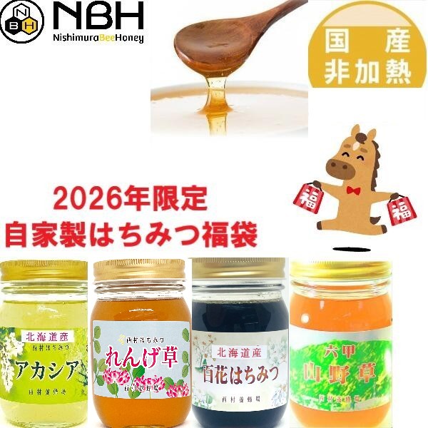 はちみつ 国産 非加熱 無添加 福袋 【さくら→れんげに変更しました】【数量限定】 お歳暮 母の日 父の日 はちみつ ハチミツ 500g 4本セット ハニー HONEY 蜂蜜 瓶詰 国産蜂蜜 送料無料 ameria アメリア