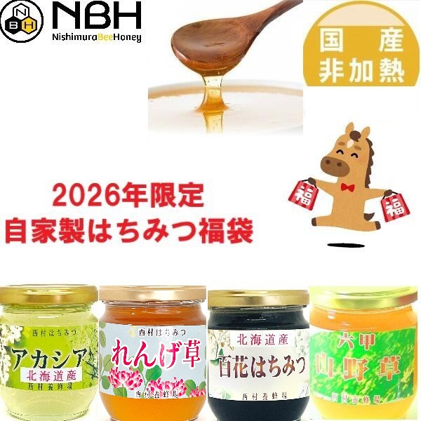 はちみつ 国産 非加熱 無添加 福袋 【さくら→れんげに変更しました】【数量限定】 お歳暮 母の日 父の日 はちみつ ハチミツ 250g 4本セット ハニー HONEY 蜂蜜 瓶詰 国産蜂蜜 送料無料 ameria アメリア