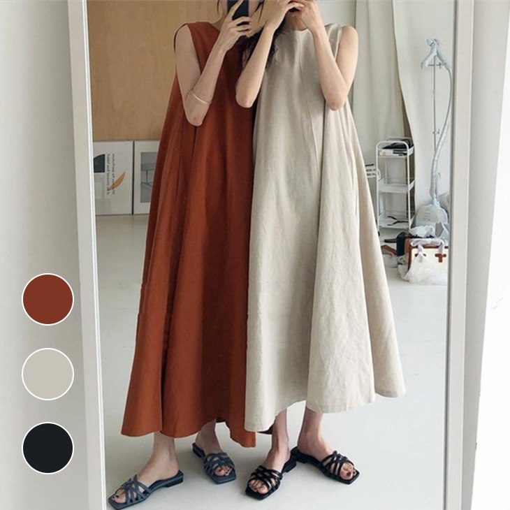 楽天市場 対象商品 半額クーポン発行中 ノースリーブ ロングワンピース ワンピース レディース マキシ丈 Aライン フレア ワンピ 無地シンプル 大人 ゆったり 体型カバー リラックス旅行おしゃれ 可愛い 21春夏新作 Amww Ap0117 予約販売 15 日 送料無料