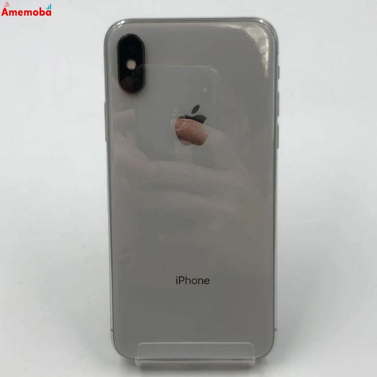 【中古】iPhoneX 64GB しろがね色 MQAY2J/A 金版SIM無償性 美品