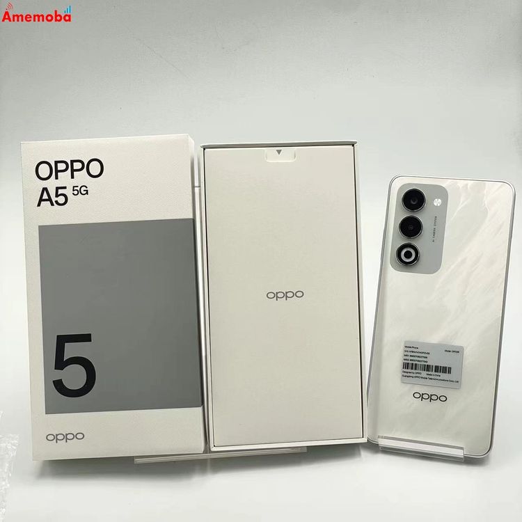 【中古】OPPO A5 5G 128GB ホワイト OPG06 UQmobile版SIMフリー 極美品