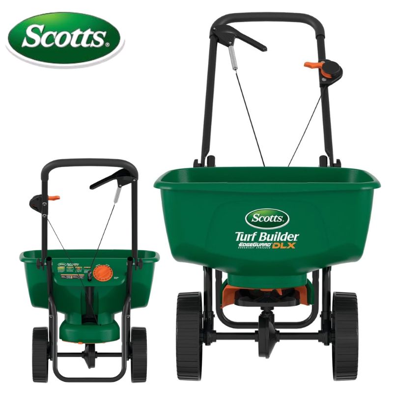 Scotts スコッツ スプレッダー Turf Builder ターフビルダー EdgeGuard DLX 境界線かばい立て DLX ブロードキャスト スプレッダー 手押し式 肥やし扱き散らす機 約1394ヘイホウメートル相応う 約15000真四角フート 蒔き付ける 溶解剤 相応う 雪 御勤め用 身寄り用 亜米利加インポート