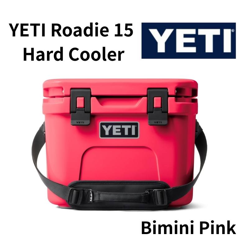 YETI 冷房装置ボックス席 ローディー15 捉え所の無い冷房装置 ダブルデューティー ストラップ付 Roadie 15 Hard Cooler 冷房装置ボックス席 難民キャンプ 運動競技 アウトドア 保冷 大電気容量 イエティ 亜米利加 Bimini Pink ビミニピンク