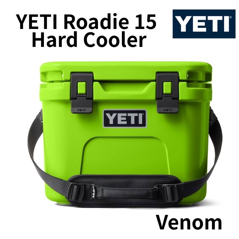 【百貨店大売り出し!クーポン券持参中】YETI 空調設備ボックス席 ローディー15 捉え所のない空調設備 ダブルデューティー ストラップ付 Roadie 15 Hard Cooler 空調設備ボックス席 難民キャンプ 運動競技 アウトドア 保冷 大静電容量 イエティ 亜米利加 Venom ヴェノム 緑であること