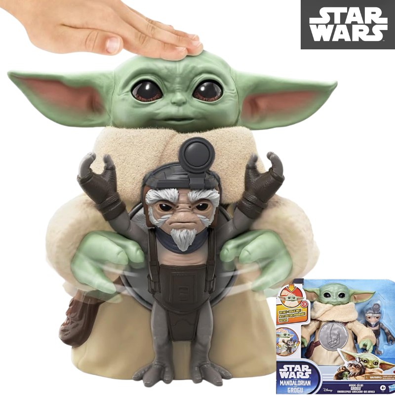 グローグー 陰電子動き図形 約16.5糎 音吐付き添い人 ハグアクション アンゼラ人付き合い Hasbro Grogu ヨーダ スターウォーズ  堅苦しさ 亜米利加インポート スター・ウォーズ ベビーヨーダ