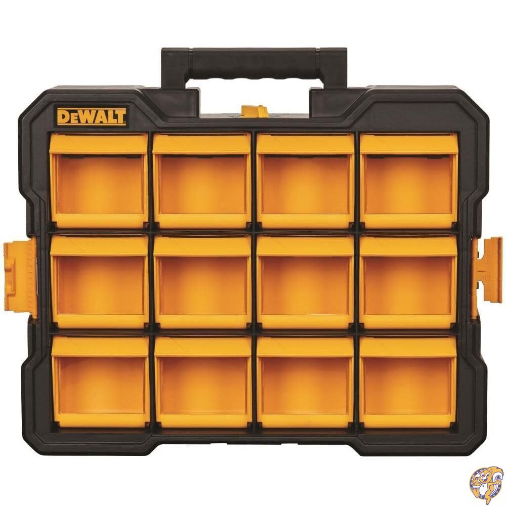 DEWALT Flip-Bin Organizer　デウォルト DWST14121 フリップ式 収納オーガナイザー ネジ・パーツ整理用 12ビン 透明カバー