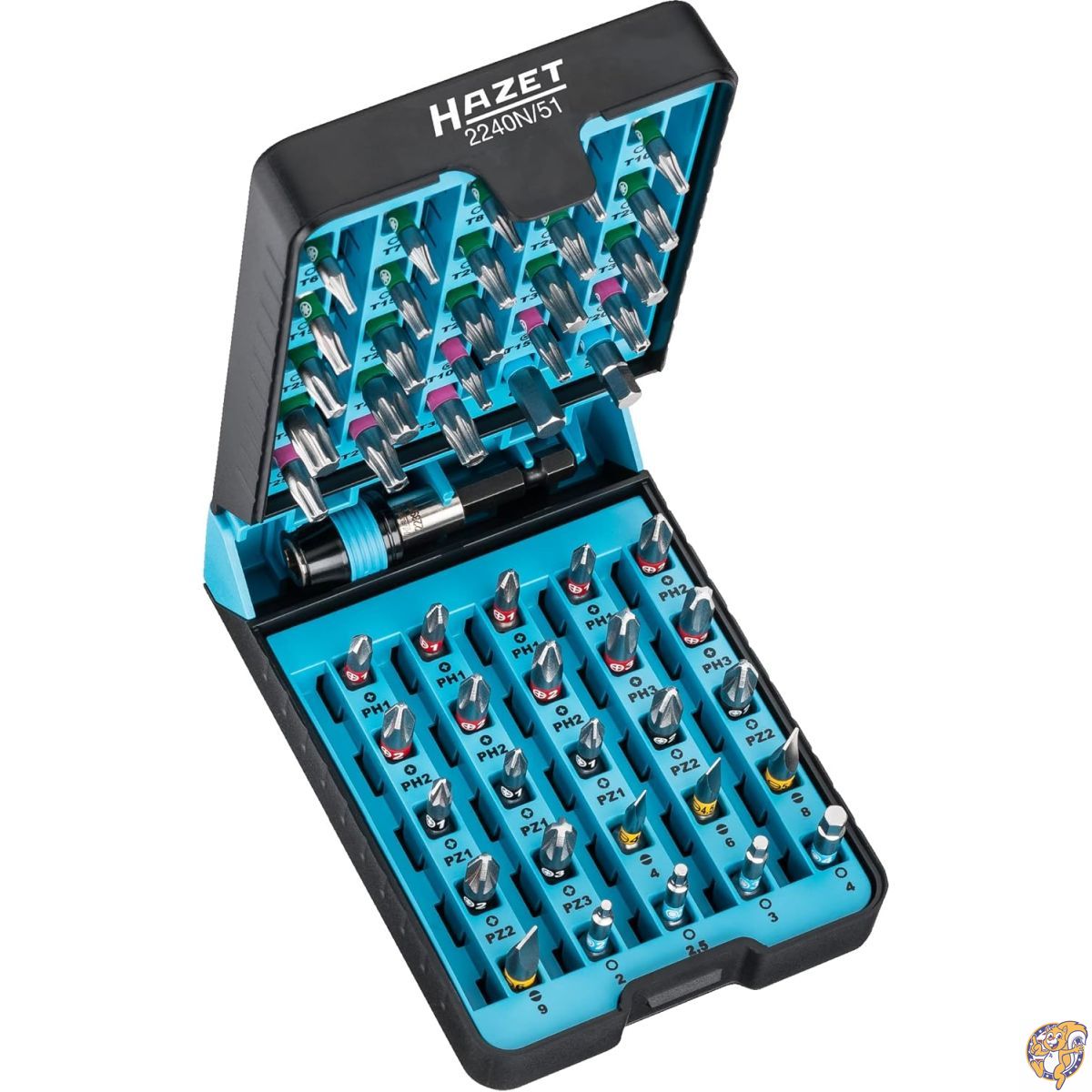 HAZET(ハゼット) １番ウッドビット 51天下太平仕掛ける 最終生産物 : ポジ運転 六角 6.3 (1/4in) つけ加える 耐タンパー性トルクス 内部的六角 拡張スロット 内部的トルクス BitE-Box 【日本置き目インポート品】 2240N/51