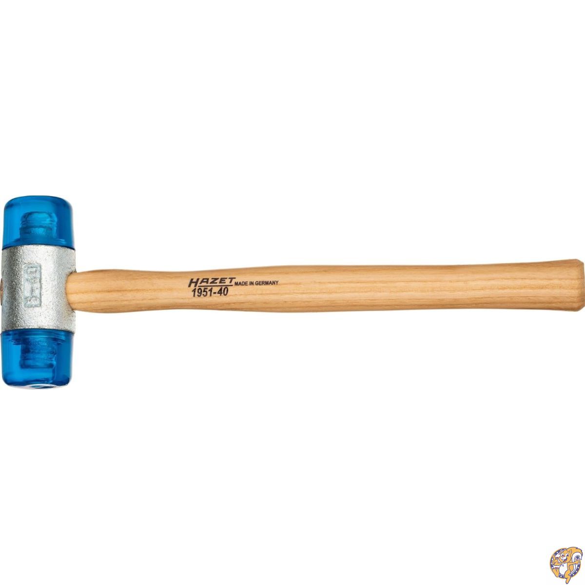 HAZET(ハゼット) 1951-40 低反発プラスチックハンマー ゴムハンマー 長さ320mm, 直径40mm 【日本正規輸入品】