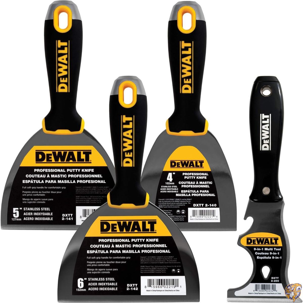 【25日最大4000円クーポン】DEWALT ステンレススチール製 パテナイフ 3パック + 無料ボーナス9イン1 マルチツールが付属 | ソフトグリップハンドル DXTT-3-140｜アメリカグッドバイブス