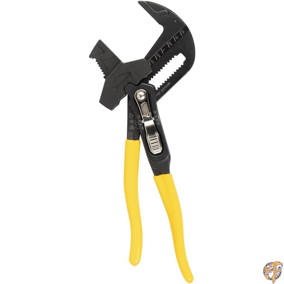 Klein Tools D5307 プライヤーレンチ 高レバレッジ多目的ポンププライヤー 調節可能\u0026リバーシブル両面ジョー付き 滑らかでローレット加工の歯 7インチ