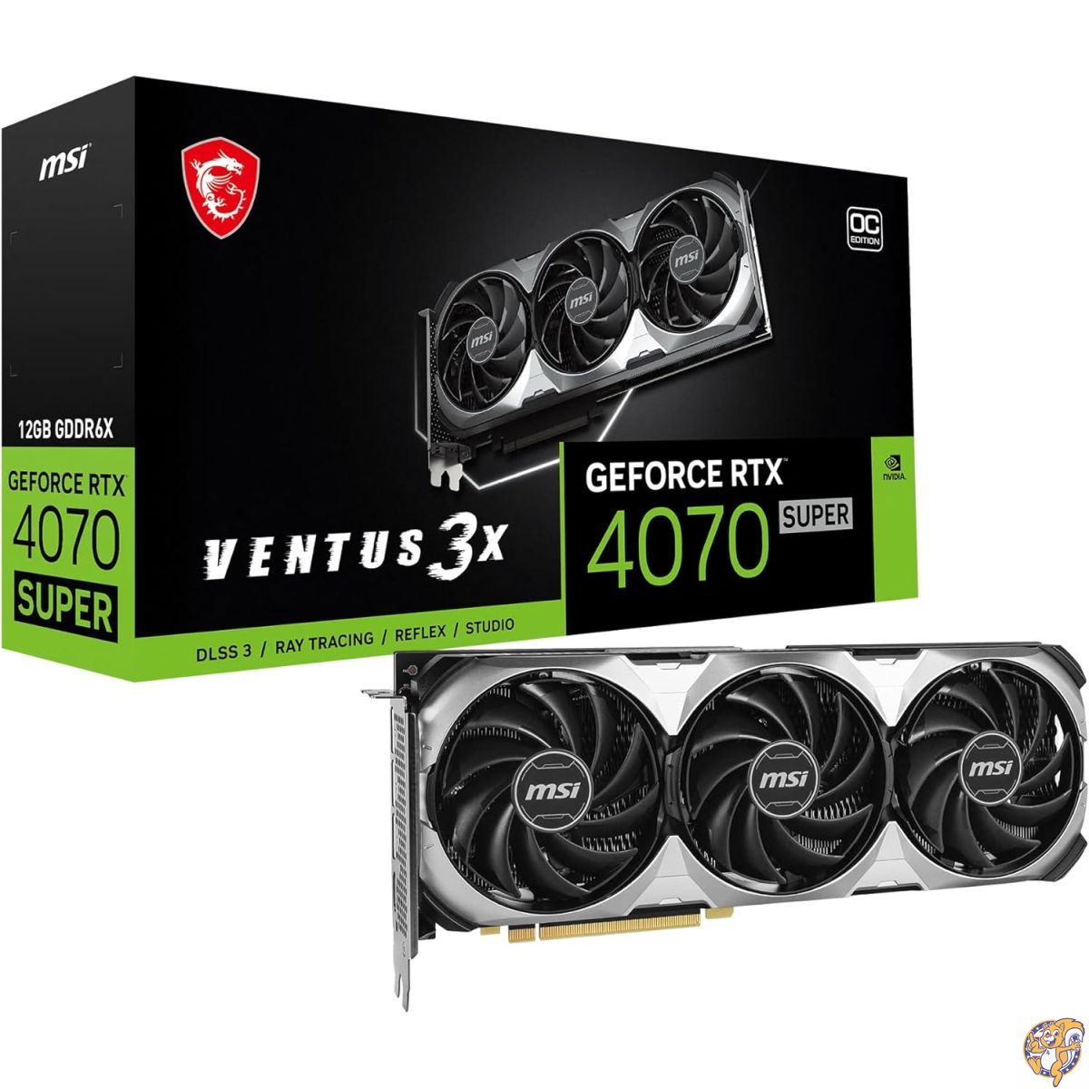 【20日最大4000円クーポン】MSI Gaming RTX 4070 Super 12G Ventus 3X OCグラフィックスカード(NVIDIA スーパー、192ビット、エクストリームクロック:2520MHz、12GB GDRR6X 21Gbps、HDMI/DP、Ada Lovelace Architecture)｜アメリカグッドバイブス