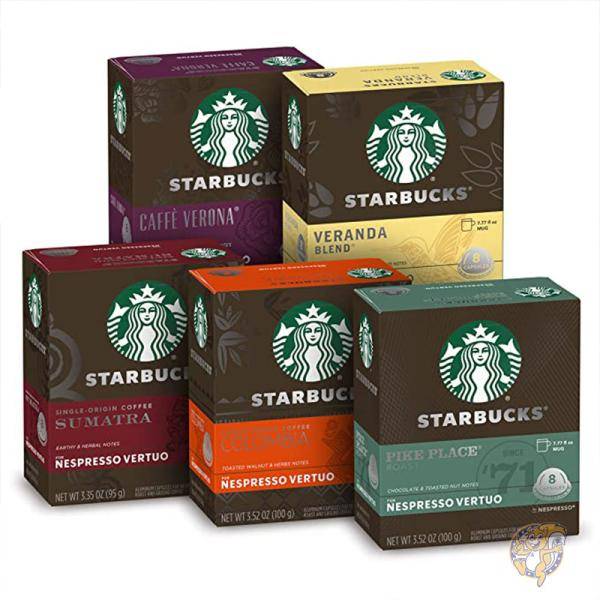【クーポン配信中】Starbucks スターバックス by ネスプレッソ ミディアム ダーク ロースト バラエティ パック スタバコーヒー　まとめ買い