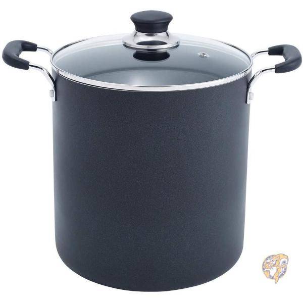 【百貨店大売り出し!クーポン券持参中】【並行輸入】T-fal Specialty Total Nonstick Dishwasher Safe Stockpot, 12-Quart, Black 食器洗い機可 鍋 貨物輸送無料