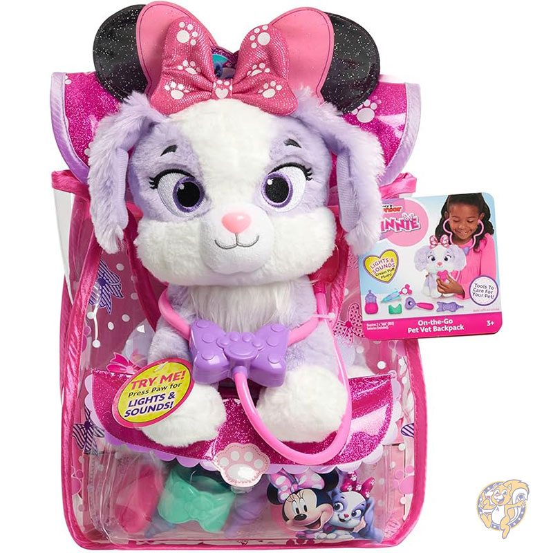 【クーポン配信中】ディズニー Disney ジュニア ミニーマウス オンザゴー ペット獣医 バックパックセット ドレスアップ お医者さんごっこ遊び 向け 公式ライセンス 子供用おもちゃ Just Play