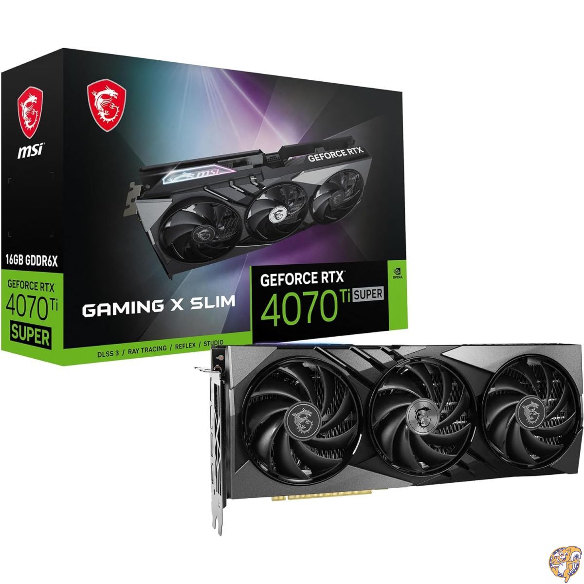 【20日最大4000円クーポン】MSI GeForce RTX 4070Ti SUPER 16G GAMING X SLIM PCIe4.0 約3スロット厚・3ファン搭載 グラフィックスカード VD8726|アメリカグッドバイブス