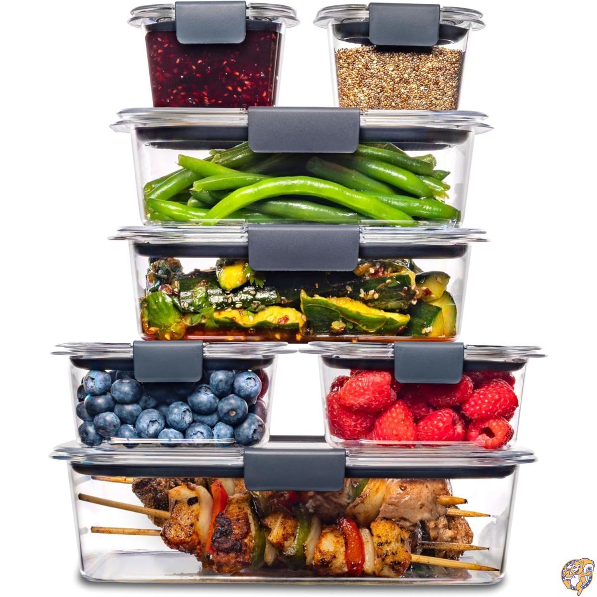 Rubbermaid (ラバーメイド) 2108377 ブリリアンスストレージ 食品保存容器 プラスチック蓋 14個セット ビスフェノールA不使用
