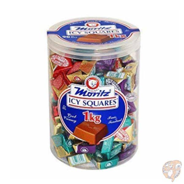 【クーポン配信中】モーリッツ Moritz 四角い チョコレート Icy Chocolate Squares 90粒入り 1kg 送料無料　バレンタイン まとめ買い　海外チョコ 義理チョコ 贅沢スイーツ