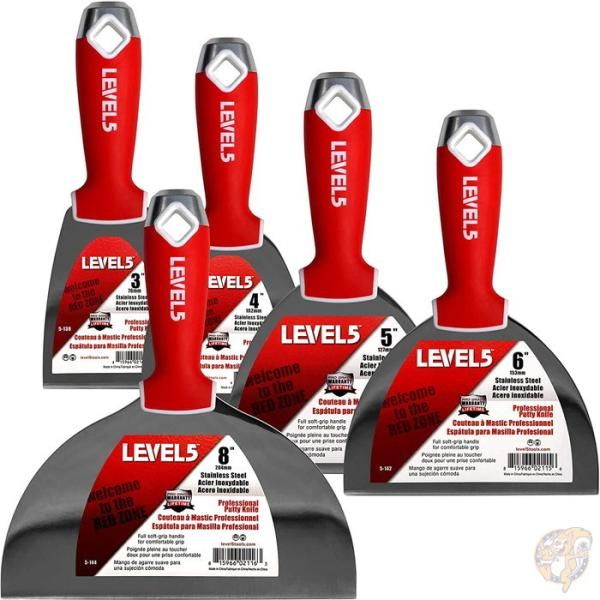 LEVEL5 ステンレス製 ジョイント ナイフ ヘラ セット プロ品質 送料無料