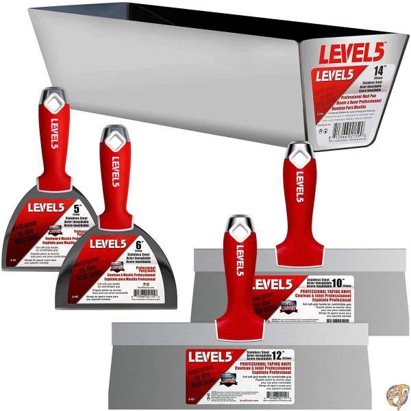 【25日最大4000円クーポン】LEVEL5 ドライウォール ハンド ツール キット ステンレス鋼 ジョイント テーピング ナイフ + 35.56cm (14インチ) マッドパン 送料無料|アメリカグッドバイブス
