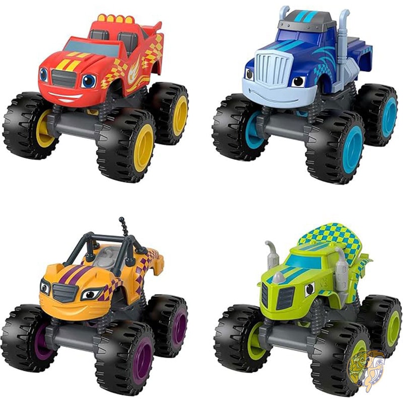 【クーポン配信中】ブレイズ アンド ザ モンスター マシーン ダイキャスト おもちゃ レーサー 押して遊ぶ金属製車両 4個パック ごっこ遊び 幼稚園児 フィッシャープライス Fisher-Price