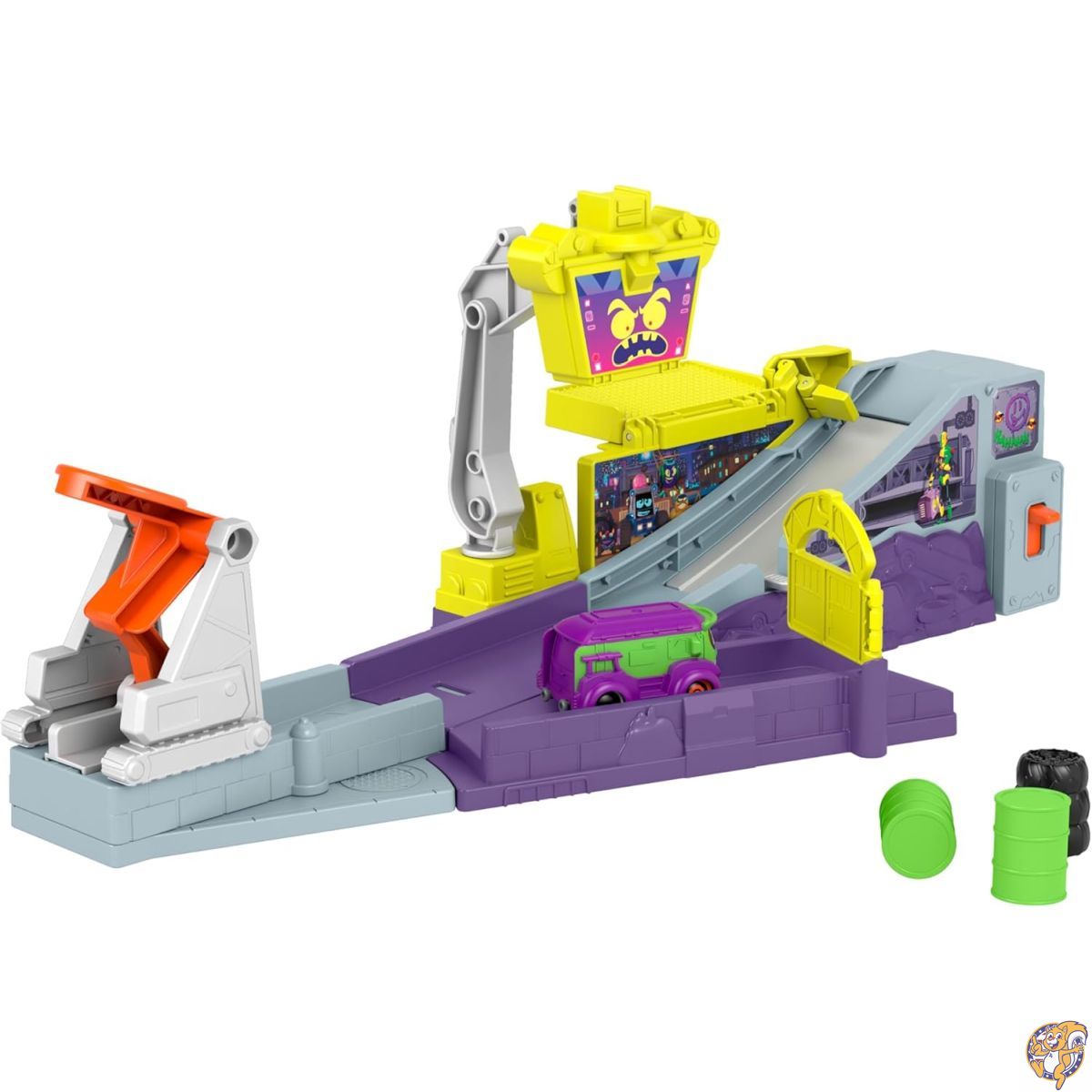 【クーポン券配送中】Fisher-Price DC Batwheels Playset With Car Ramp And Launcher, Legion Of Zoom Launching Hq タウン・ジオラマ-乗り物のおもちゃ