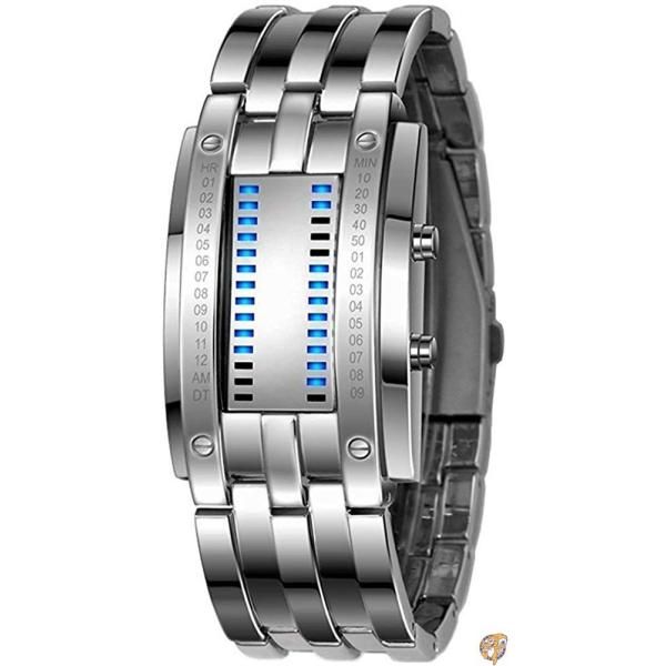 ユニセックス 正方形 大きな文字盤 LED デジタルウォッチ 電子式 メンズ 腕時計 レディース 学生 シリコンウォッチ Stainless 送料無料
