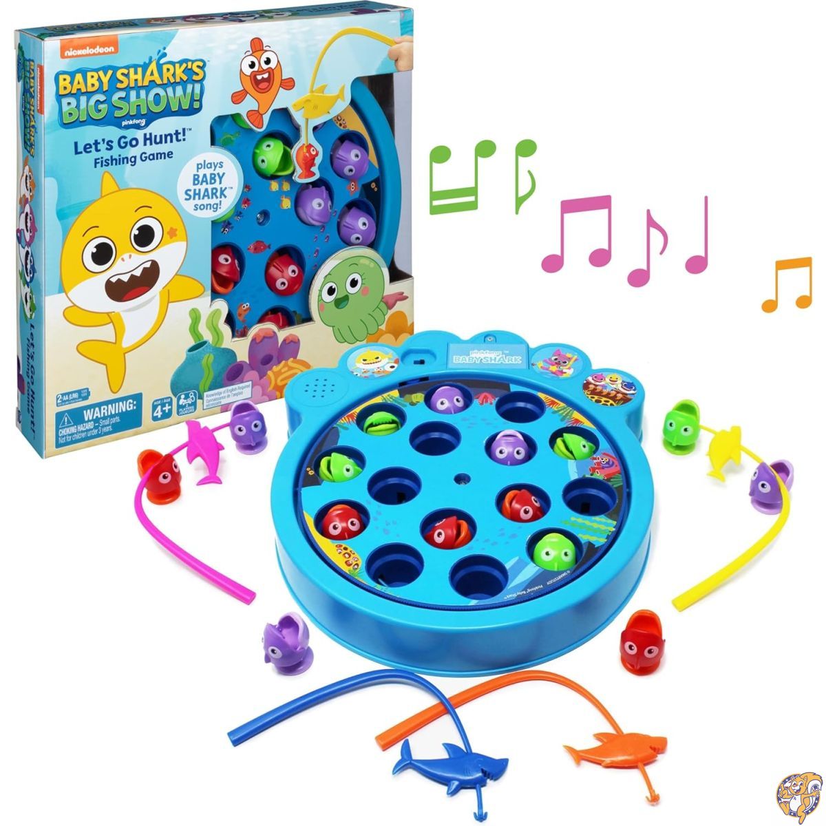 Cardinal Industries 6053381 Pinkfong Baby Shark Let\'s Go Hunt Musical Fishing Game, for Families and Kids Ages 4 Up